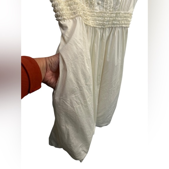 BCBG Maxazria Womens Size Medium Bubble Hem Adjustable Strap Ruffle Ivory Dress - Picture 6 of 10